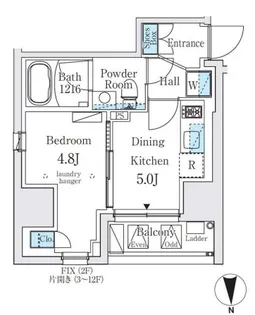 東京都千代田区神田佐久間河岸【マンション】の間取り