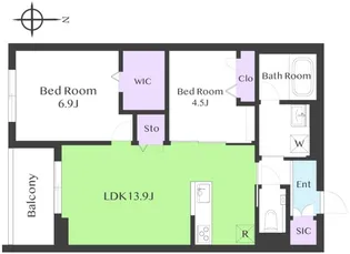 2LDKの間取り画像