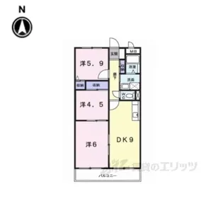 サウスヴィラ田辺【2階】の間取り