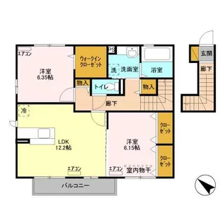 リヴィエラ【1階】の間取り