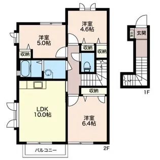 パレスガーデンA シャーメゾン【2階】の間取り