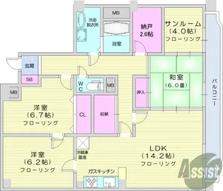 ロワール真美沢【3階】の間取り