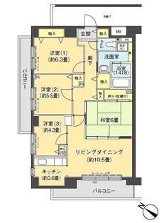 フロール山田町第3【4階】の間取り