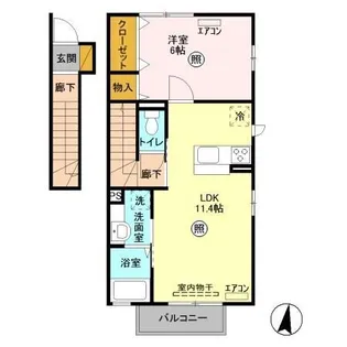 フォーゲルテラス リラV【2階】の間取り