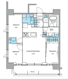 ルフォンプログレ上野御徒町【11階】の間取り