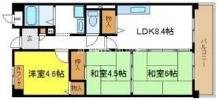 大阪府大阪市東住吉区南田辺3【マンション】の間取り