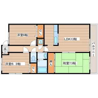 グラン・ミ・マリエ【1階】の間取り