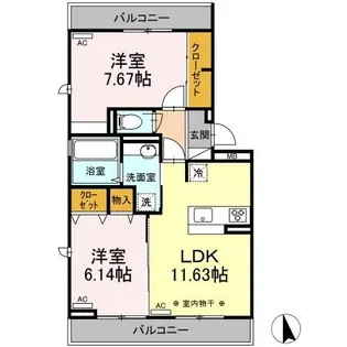 マリポーサ・ブランカ【3階】の間取り