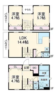 埼玉県さいたま市浦和区常盤4【一戸建】の間取り