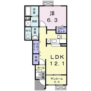 新潟県長岡市若草町3【アパート】の間取り