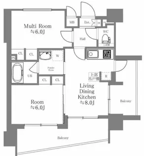 東京都新宿区新小川町【マンション】の間取り