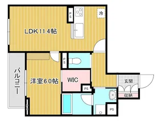 グランレーヴ上小町【1階】の間取り