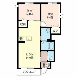 ブライトン【1階】の間取り