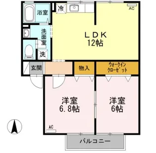 セジュールシャルマン【2階】の間取り