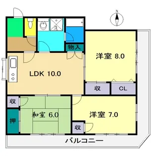 リッツハウス城北【3階】の間取り
