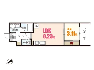 YELLSTAGE長束EAST【3階】の間取り