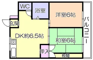 アザレアハイツ蒲池【2階】の間取り