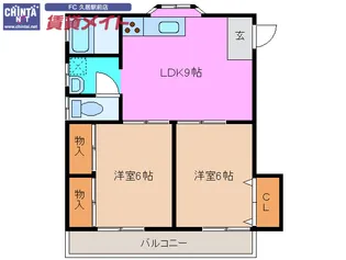 コスワース【2階】の間取り