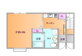 ラ・ベルメール【1階】の間取り