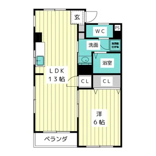 ハイツヤマフク【4階】の間取り