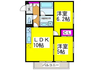 ラ・ルミエール浅香山【2階】の間取り