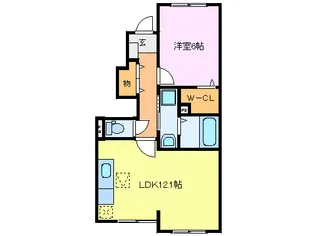 ピュアシス若松【1階】の間取り