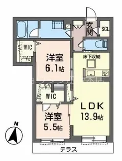 Chaleur 江坂【1階】の間取り