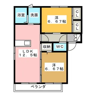 ロワジールII【3階】の間取り