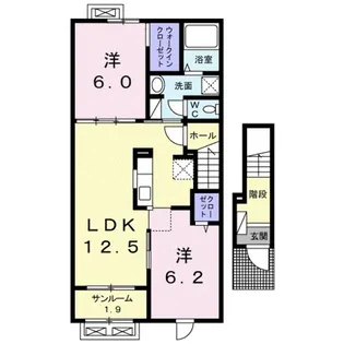 ソレイユ福岡 B【2階】の間取り