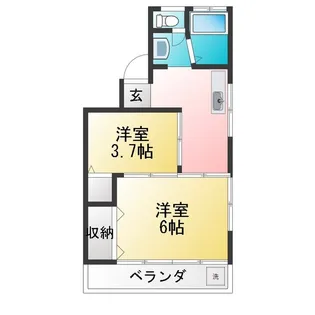 川本マンション【3階】の間取り