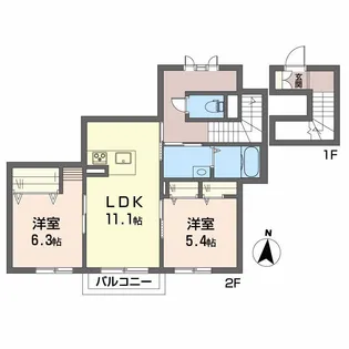 シャーメゾン モンスリール【2階】の間取り