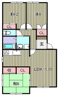 ディアコートE【2階】の間取り