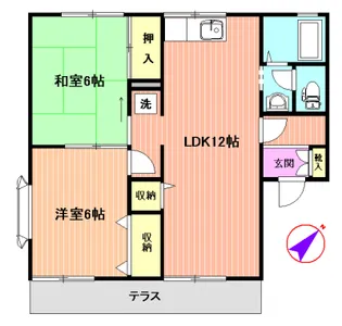 グリーンヒルズI【1階】の間取り