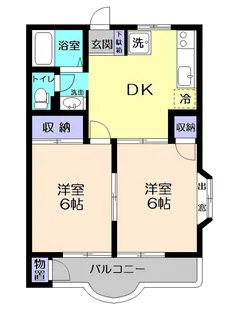 グランドール岡野B【1階】の間取り