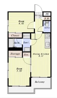 ヴィルヌーブ大森【1階】の間取り