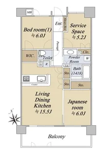 グランフラッツ千住旭町【15階】の間取り