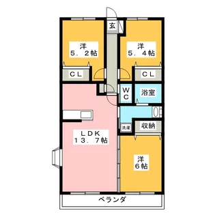エクセレントビュー矢立【3階】の間取り