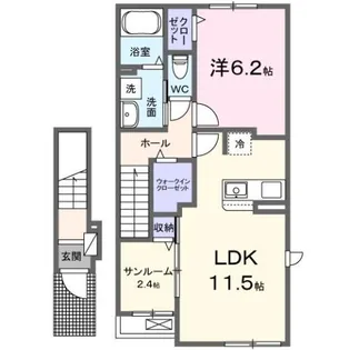 リアンB【2階】の間取り
