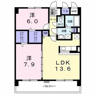カーサ・アネーロ【3階】の間取り