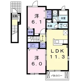 ビラ・ミシェル【2階】の間取り