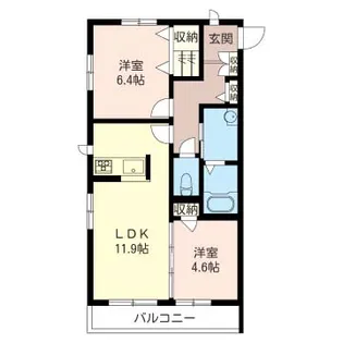 グランKコートC【2階】の間取り