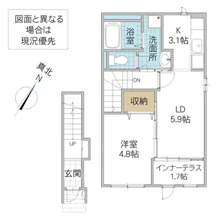 仮)那珂市菅谷字寄居新築アパート【2階】の間取り