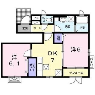 メール・ブルーB【1階】の間取り