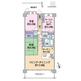 ベルドゥムール浦賀【5階】の間取り