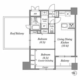 ACP Residence 中野新橋【9階】の間取り