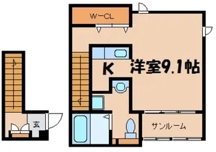 カーサ ソアーヴェ【2階】の間取り
