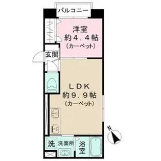 ベルガット早稲田【2階】の間取り