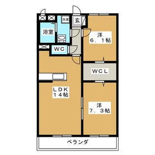 Casa Felice(カーサフェリーチェ)【2階】の間取り