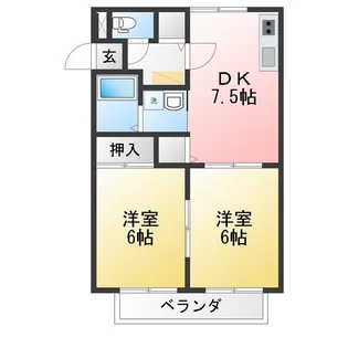 サンヴィレッジ割田 C棟【2階】の間取り