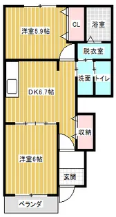 プリムローズB【1階】の間取り